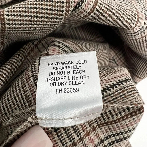 Drew Isabelle Pant Check pattern Camel Brown Preppy Light Academy Professional 6 - Picture 10 of 10